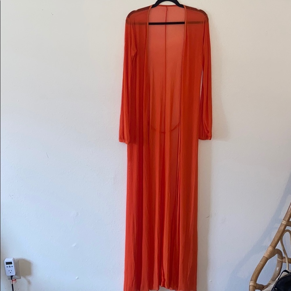 Sheer full length swimsuit cover